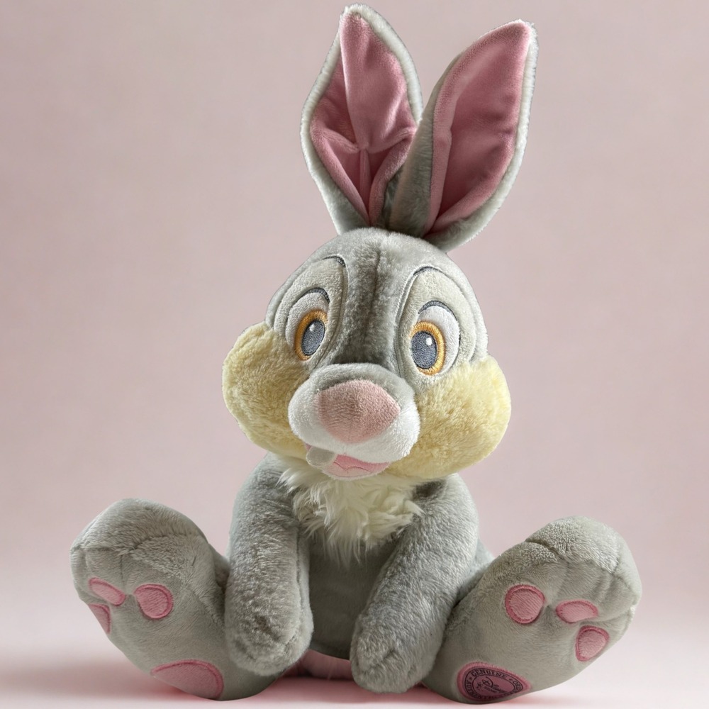 Disney Thumper Plush Grey Pink Authentic‎ Disney Store Bambi Bunny Rabbit
